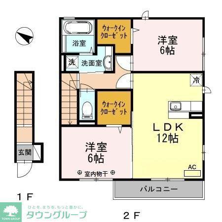 JR常磐線 金町駅 徒歩20分 2階建 築13年(2LDK/2階)の間取り写真
