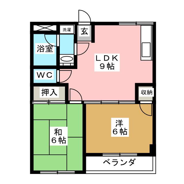サンセリテ(2LDK/1階)の間取り写真