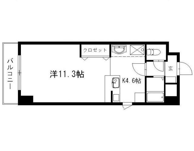 グランメール21(ワンルーム/7階)の間取り写真