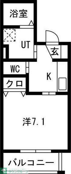 スターブル野並(1K/1階)の間取り写真