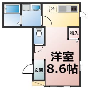 ダイヤモンドフジ桃谷(ワンルーム/2階)の間取り写真