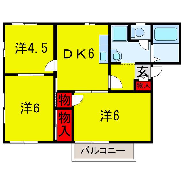 サンイースト(3DK/2階)の間取り写真