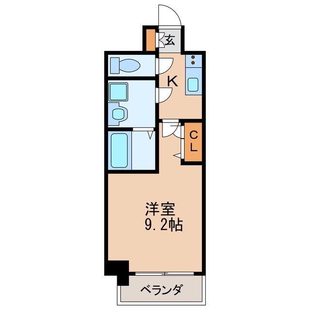 プレサンス栄フェル(1K/8階)の間取り写真
