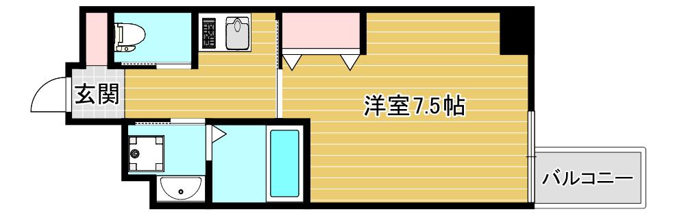 GRAND-K靭公園(1K/11階)の間取り写真