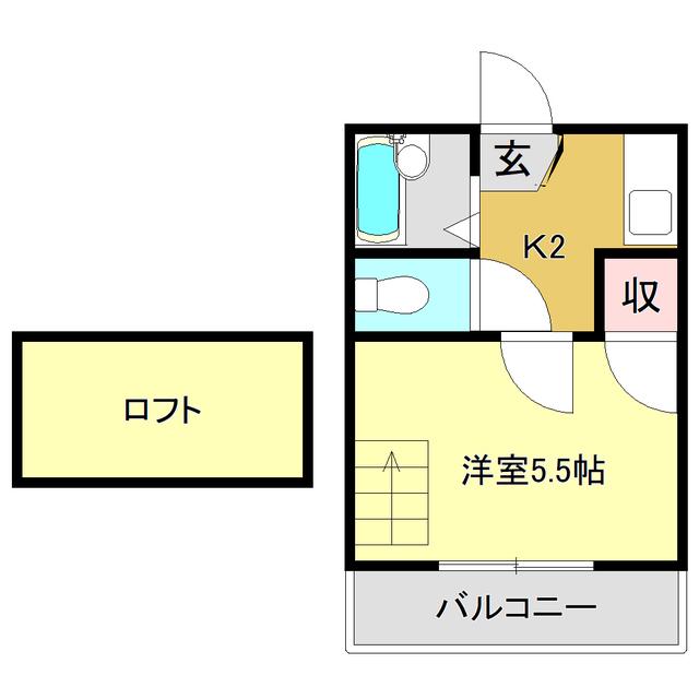 曙町レジデンス(1K/2階)の間取り写真