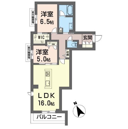 FAM橋本(2LDK/4階)の間取り写真