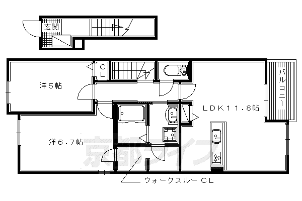ウッディ オアシスI(2LDK/2階)の間取り写真