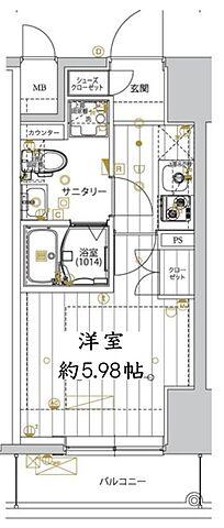 レガリス品川サウス(1K/6階)の間取り写真