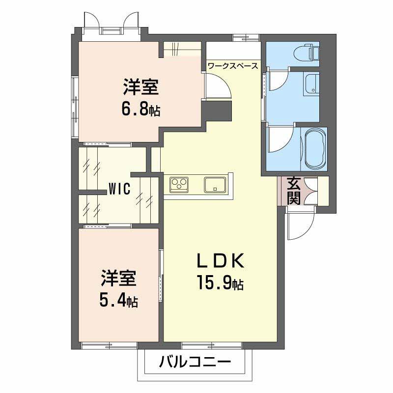 ベルメゾン裾花SW(2LDK/2階)の間取り写真