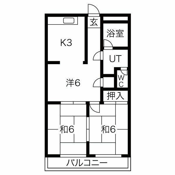 コーポソアラ北(3K/2階)の間取り写真