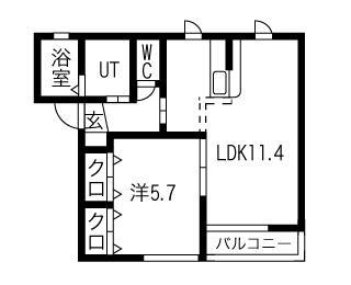 ベルヴィル深田台(1LDK/2階)の間取り写真