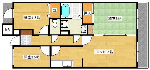 CASA&MICHIROOM己斐上(3LDK/2階)の間取り写真