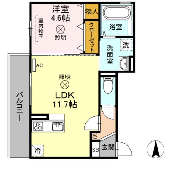 メゾン・アミティエ(1LDK/3階)の間取り写真