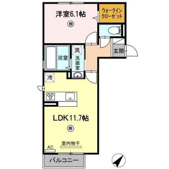 レグルス(1LDK/2階)の間取り写真