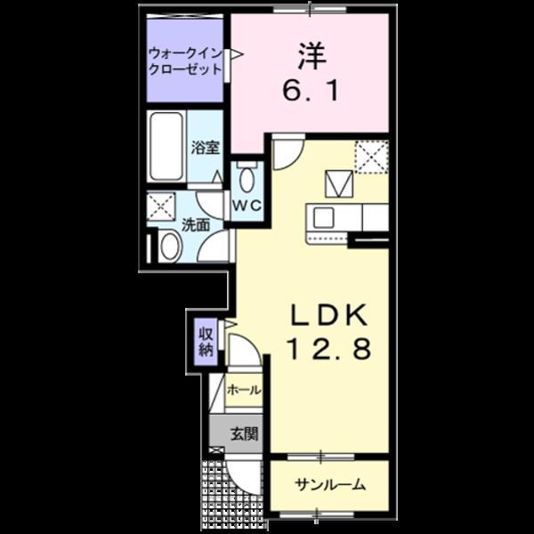 アートガーデン Ⅰ(1LDK/1階)の間取り写真