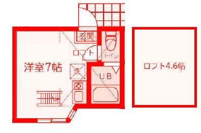 ユナイト汐入ギャスパー(ワンルーム/1階)の間取り写真