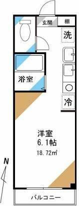 グランディオーソ(ワンルーム/4階)の間取り写真