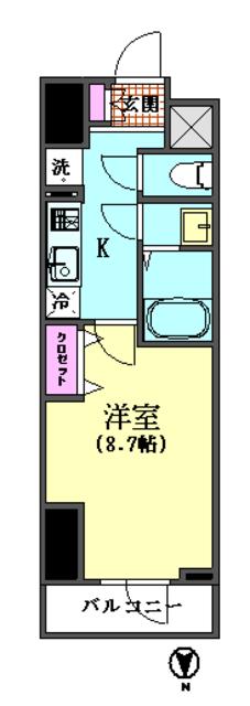 ヴィモス木場(1K/11階)の間取り写真