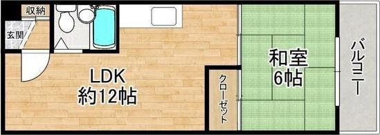 シャトーアストリア(1LDK/5階)の間取り写真