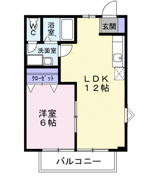 ガーデンヒルズI(1LDK/1階)の間取り写真