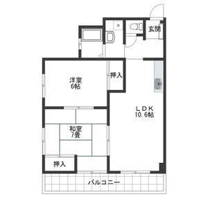 森産ビル(2LDK/5階)の間取り写真