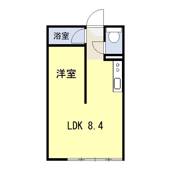 スカイパレスVII(1DK/1階)の間取り写真