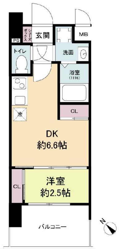 セレニテ阿波座ミラク(1DK/6階)の間取り写真