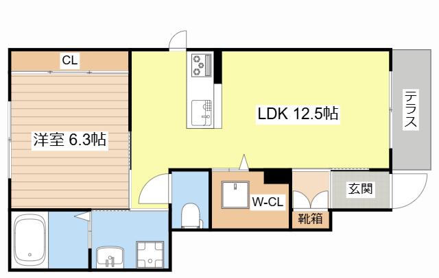 シャーメゾン正風(1LDK/1階)の間取り写真