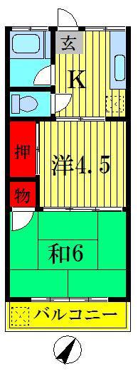 アオイハイツ(2K/2階)の間取り写真