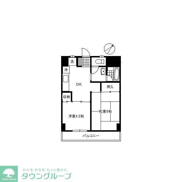 NFコーポ西川口(2DK/7階)の間取り写真