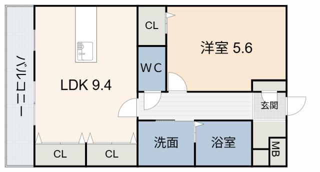 アネックス一ツ屋(1LDK/2階)の間取り写真
