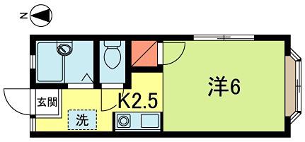 メゾンドリラ(1K/1階)の間取り写真