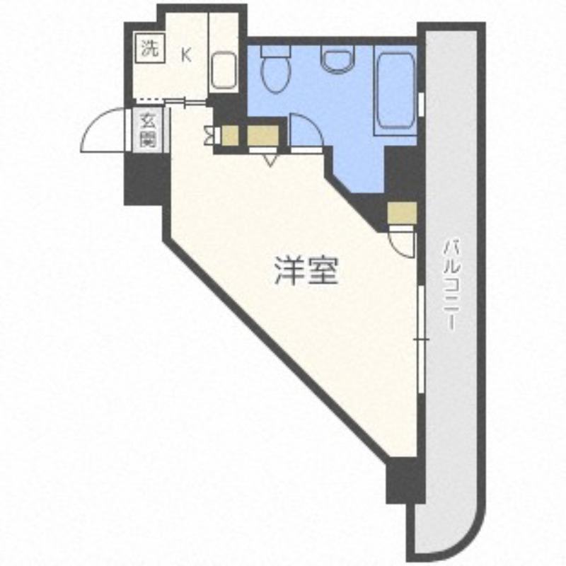 AMSTOWER南6条(1K/12階)の間取り写真