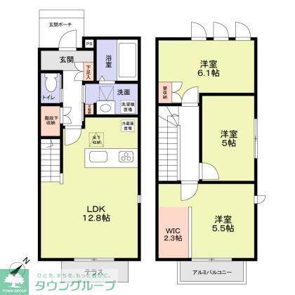 PARADISUS SAPIENS(3LDK/1階)の間取り写真