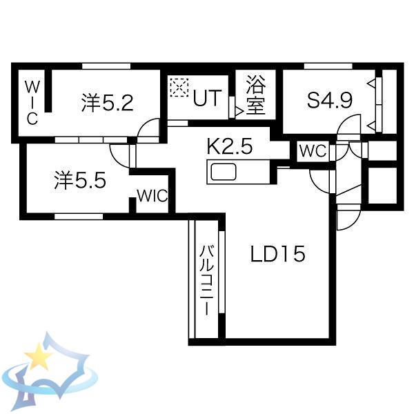 パーチェ円山裏参道(3LDK/3階)の間取り写真