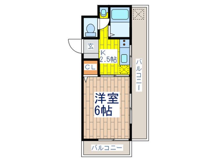 ニュー千鳥町マンション(1K/2階)の間取り写真