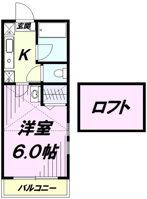 エクセレンス立川(1K/2階)の間取り写真