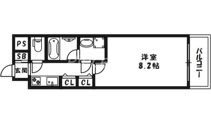 エイペックス梅田東(1K/9階)の間取り写真