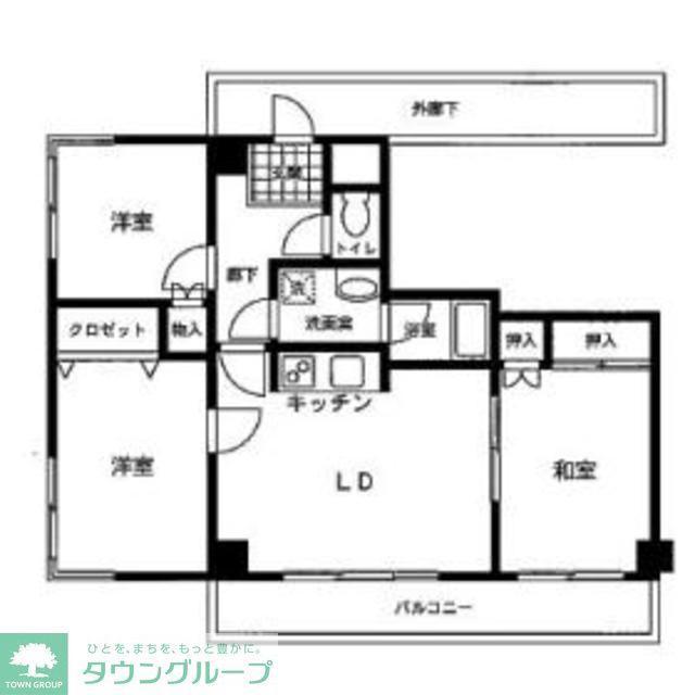 サンスクエアビル(3DK/5階)の間取り写真