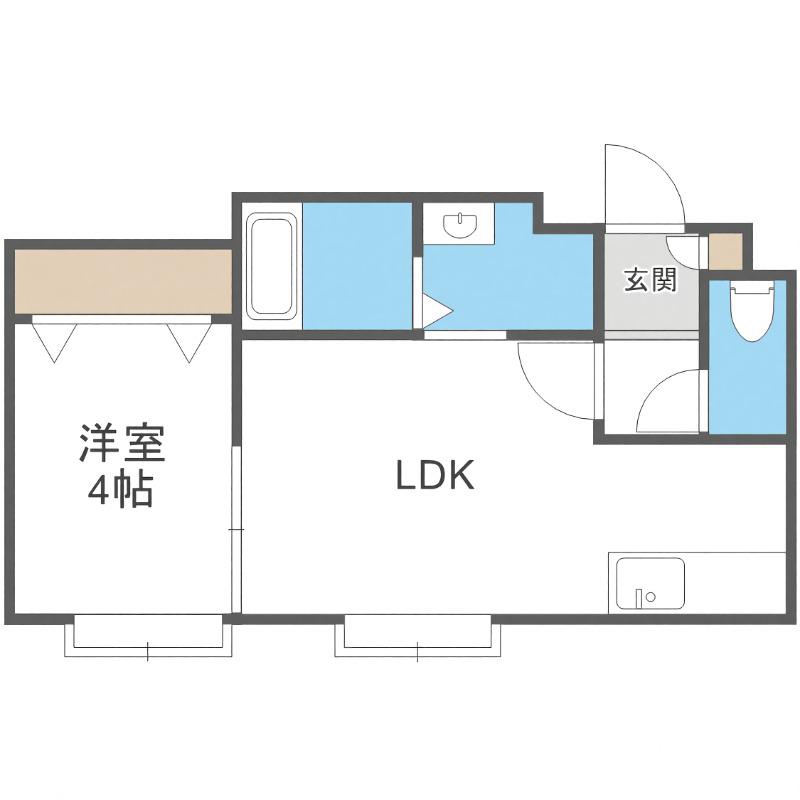 セルグレース北郷(1LDK/2階)の間取り写真