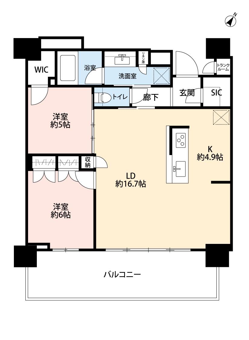 BRILLIA有明CITY TOWER(2SLDK/6階)の間取り写真