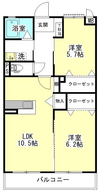 ミリオンファミリーズ(2LDK/1階)の間取り写真