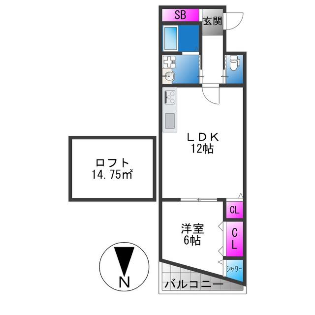 エイトフォレスト森ノ宮(1LDK/7階)の間取り写真