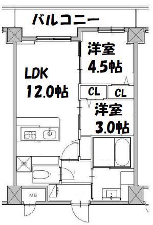 THE ORCHID MANOR2(1LDK/3階)の間取り写真