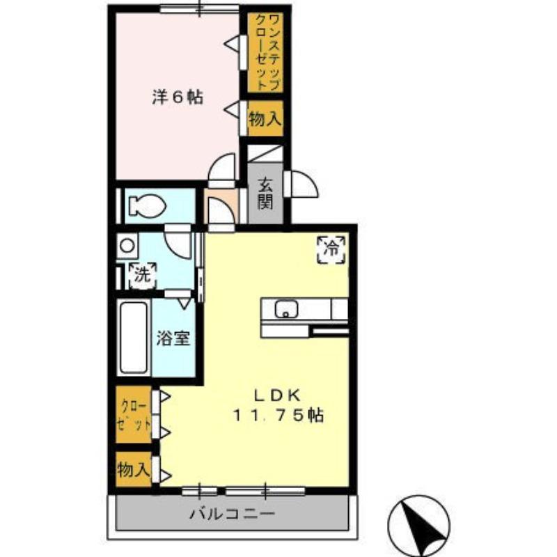 メゾン宮前(1LDK/3階)の間取り写真