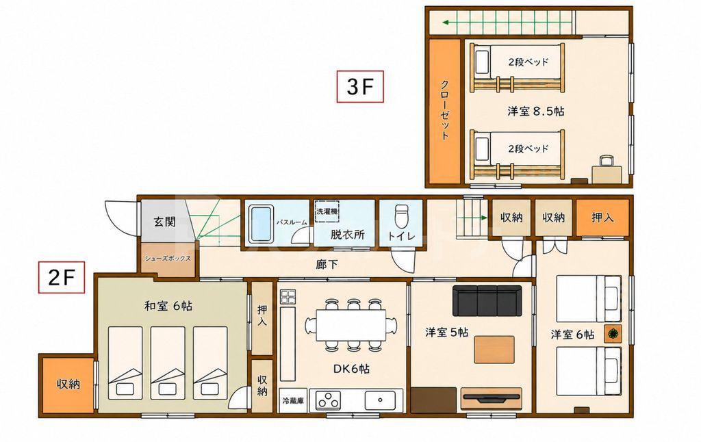 ソラナ錦糸町(4DK/2階)の間取り写真