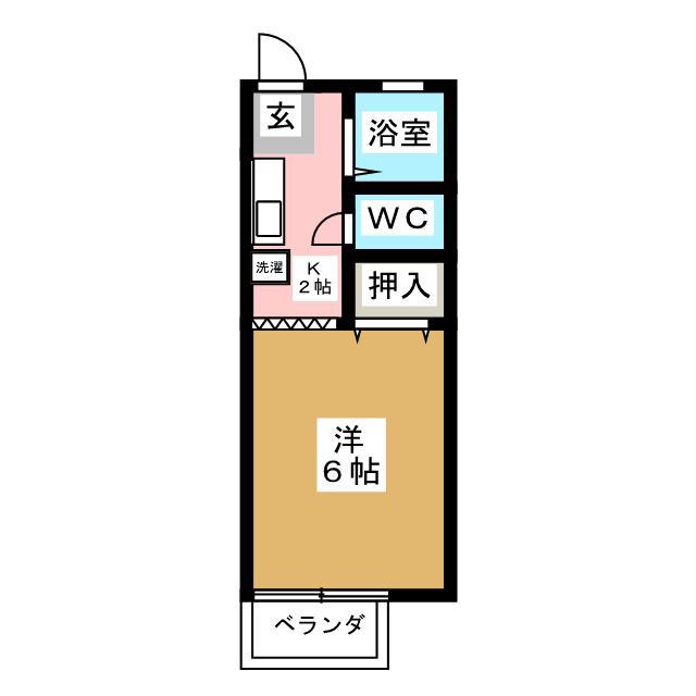 サンシティ井上II(1K/2階)の間取り写真