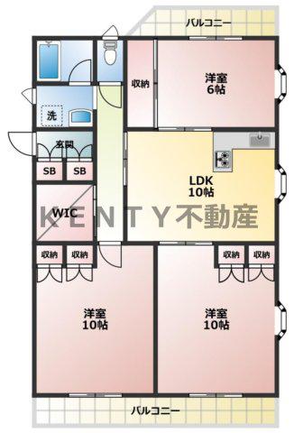 ヴィラベール洗足池(3LDK/1階)の間取り写真