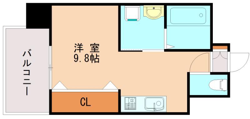 ドレスローズ(1K/6階)の間取り写真