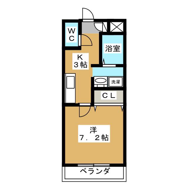 グランディール(1K/3階)の間取り写真